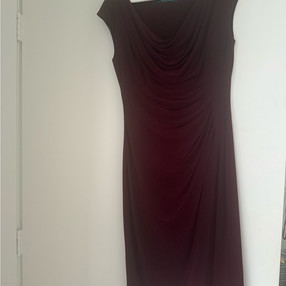 Ralph Lauren Deep Burgundy Midi Dress